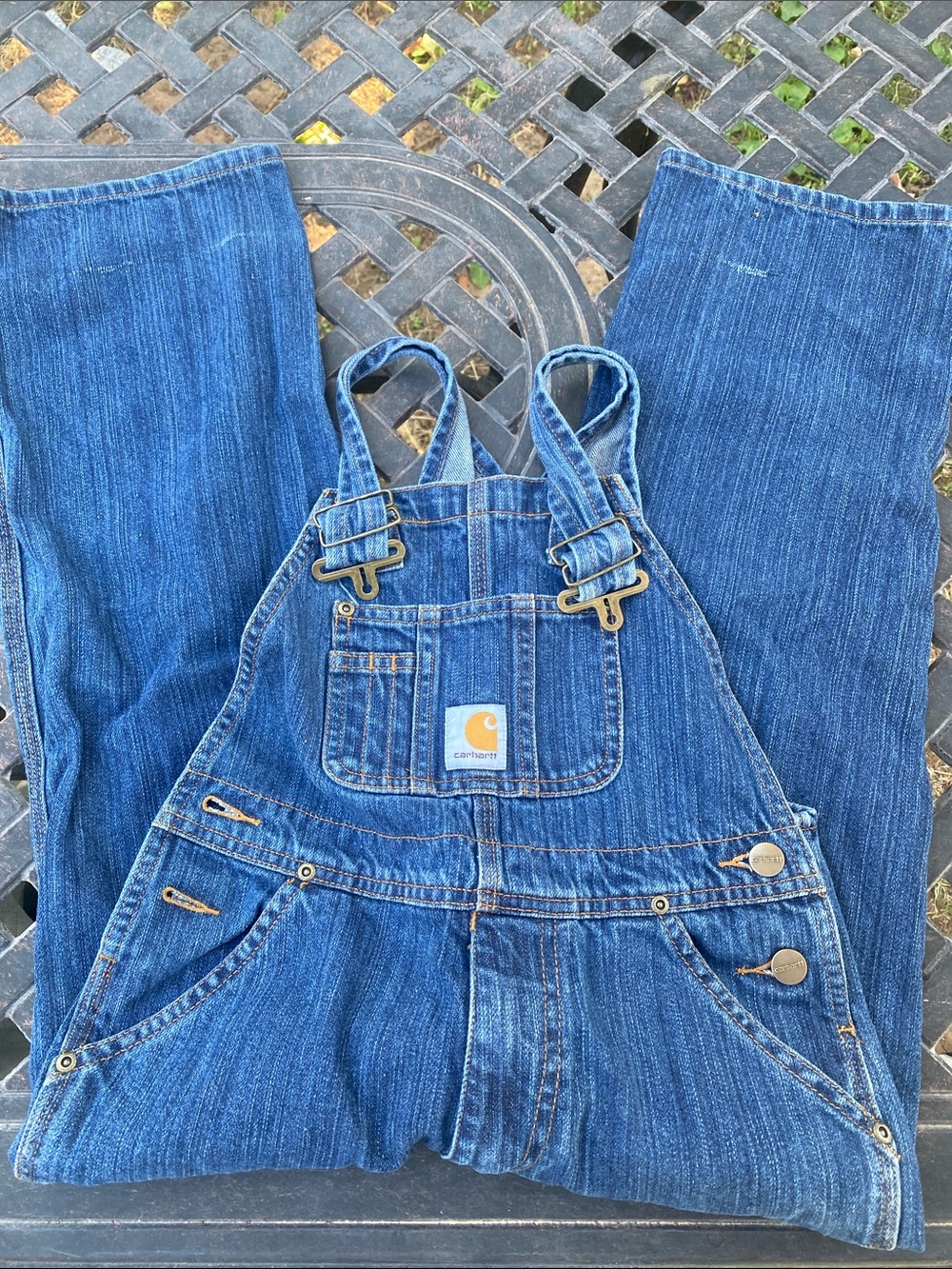 Carhartt Boys Blue Denim Relaxed Overalls